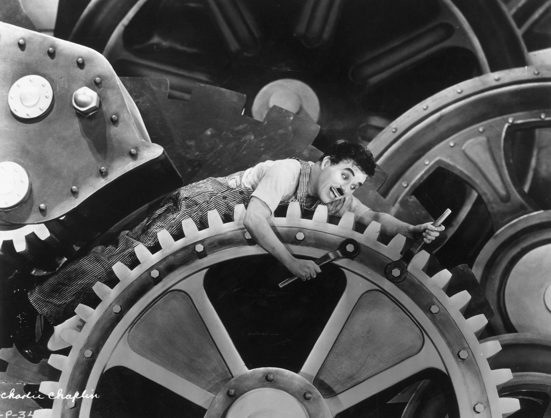 Image result for chaplin modern times