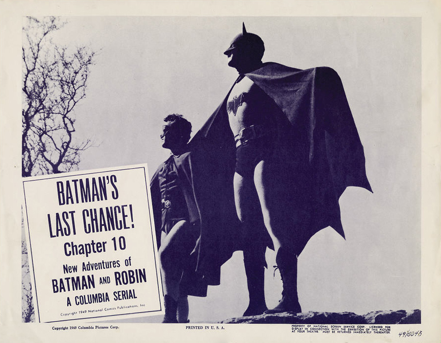 BATMAN AND ROBIN Movie POSTER 11x17 C Robert Lowery Johnny Duncan Jane Adams