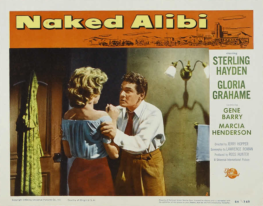 1954 Press Photo Marcia Henderson, Naked Alibi movie 